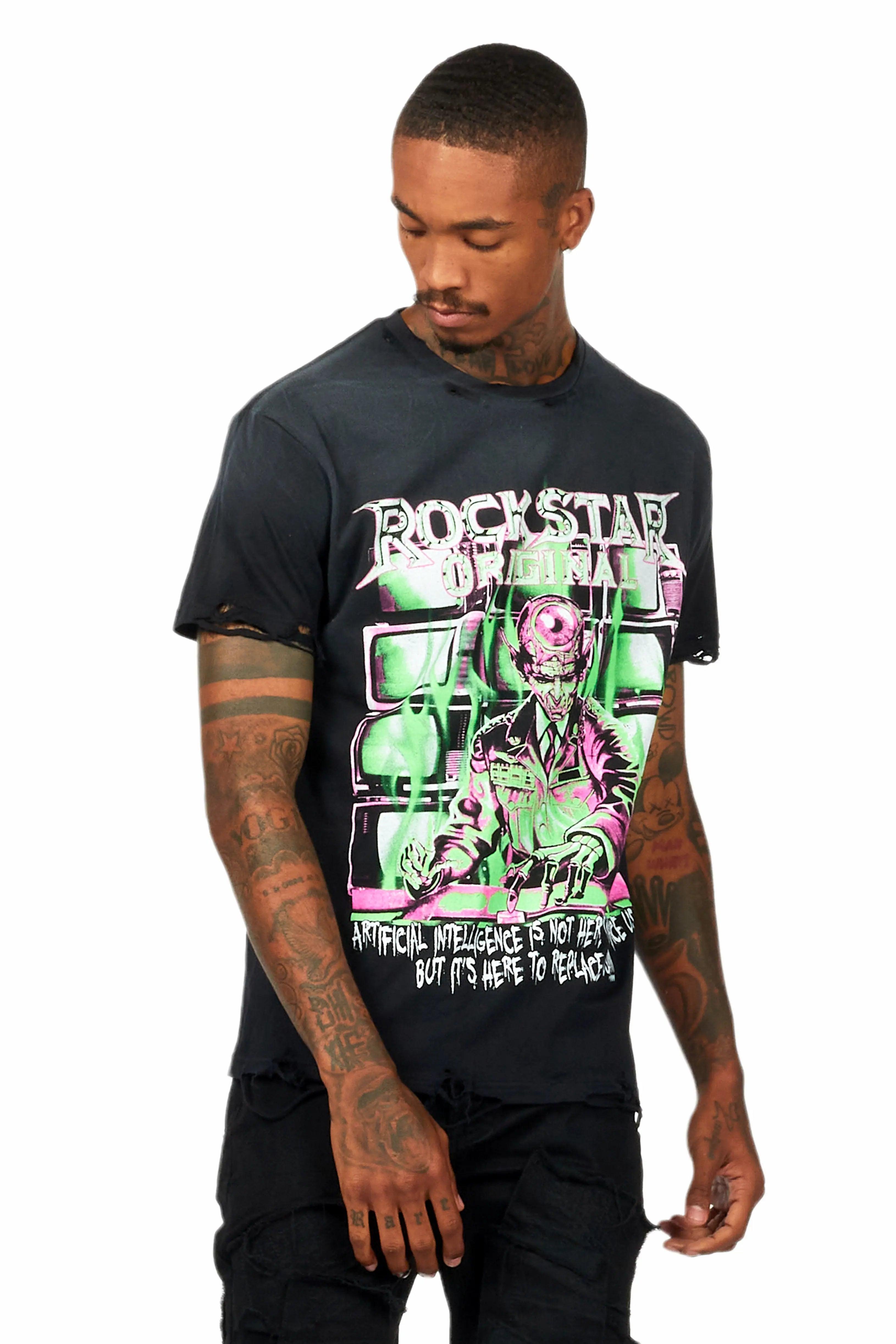 Hotlanta Black Graphic T-Shirt Male Product Image