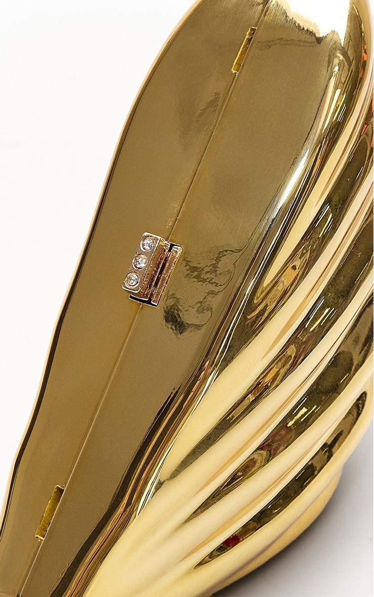 Gold Abstract Shell Hard Clutch Bag Product Image