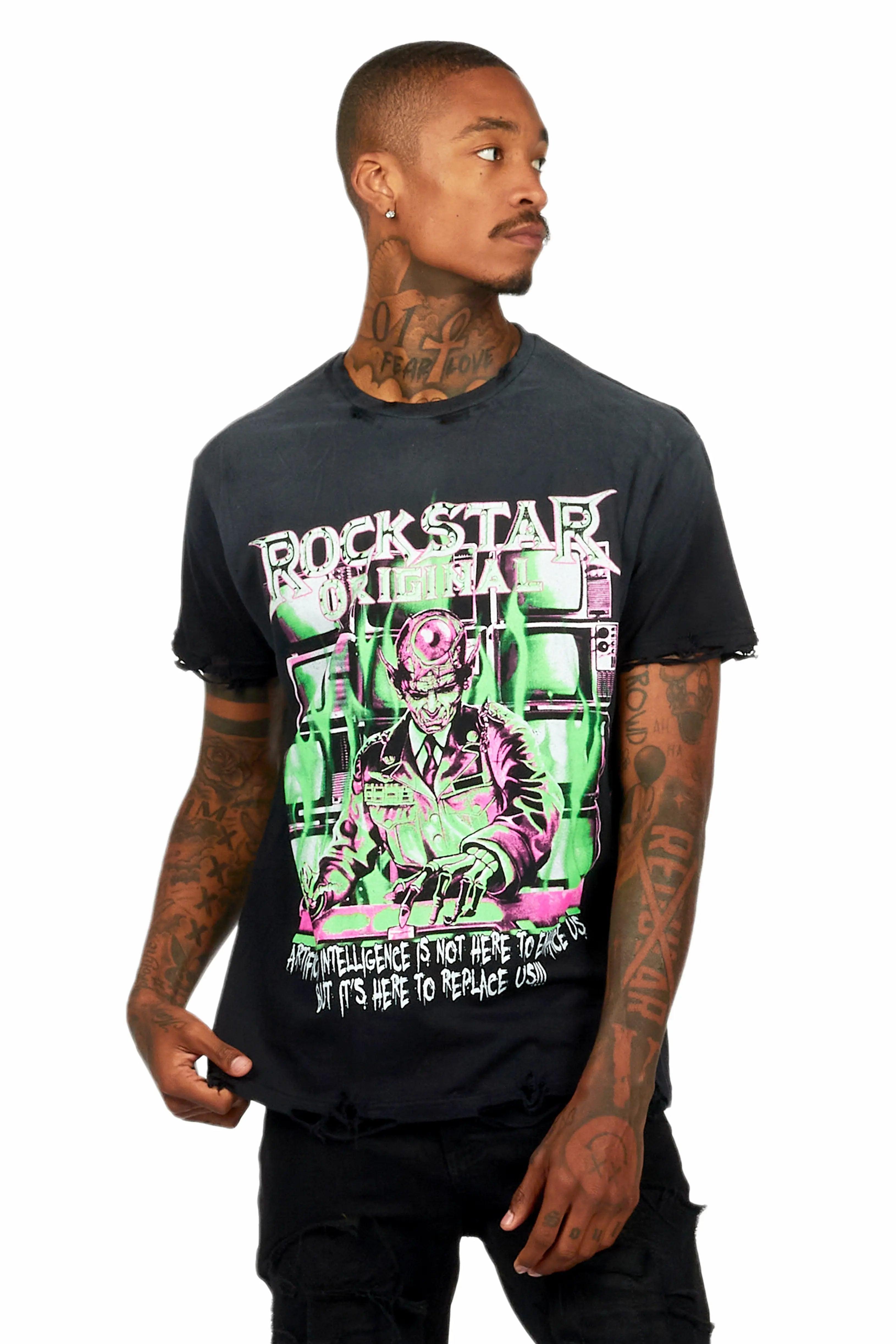 Hotlanta Black Graphic T-Shirt Male Product Image