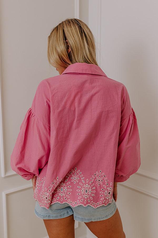 Kind Gesture Eyelet Top in Blush Product Image