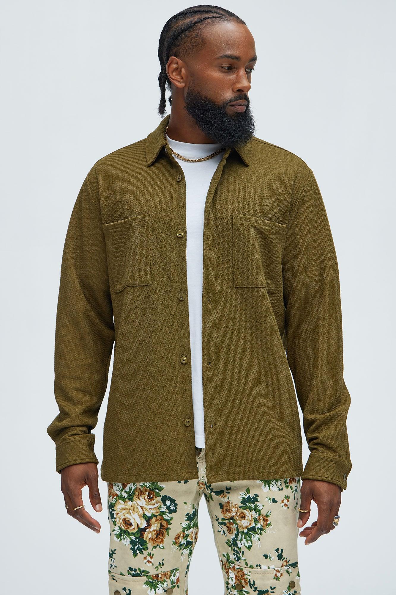 Capstan Textured Button Up Shirt - Olive Product Image