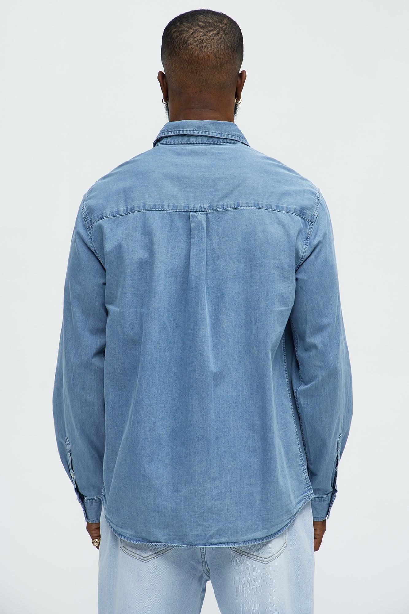 Chambray Long Sleeve Shirt - Medium Wash Product Image