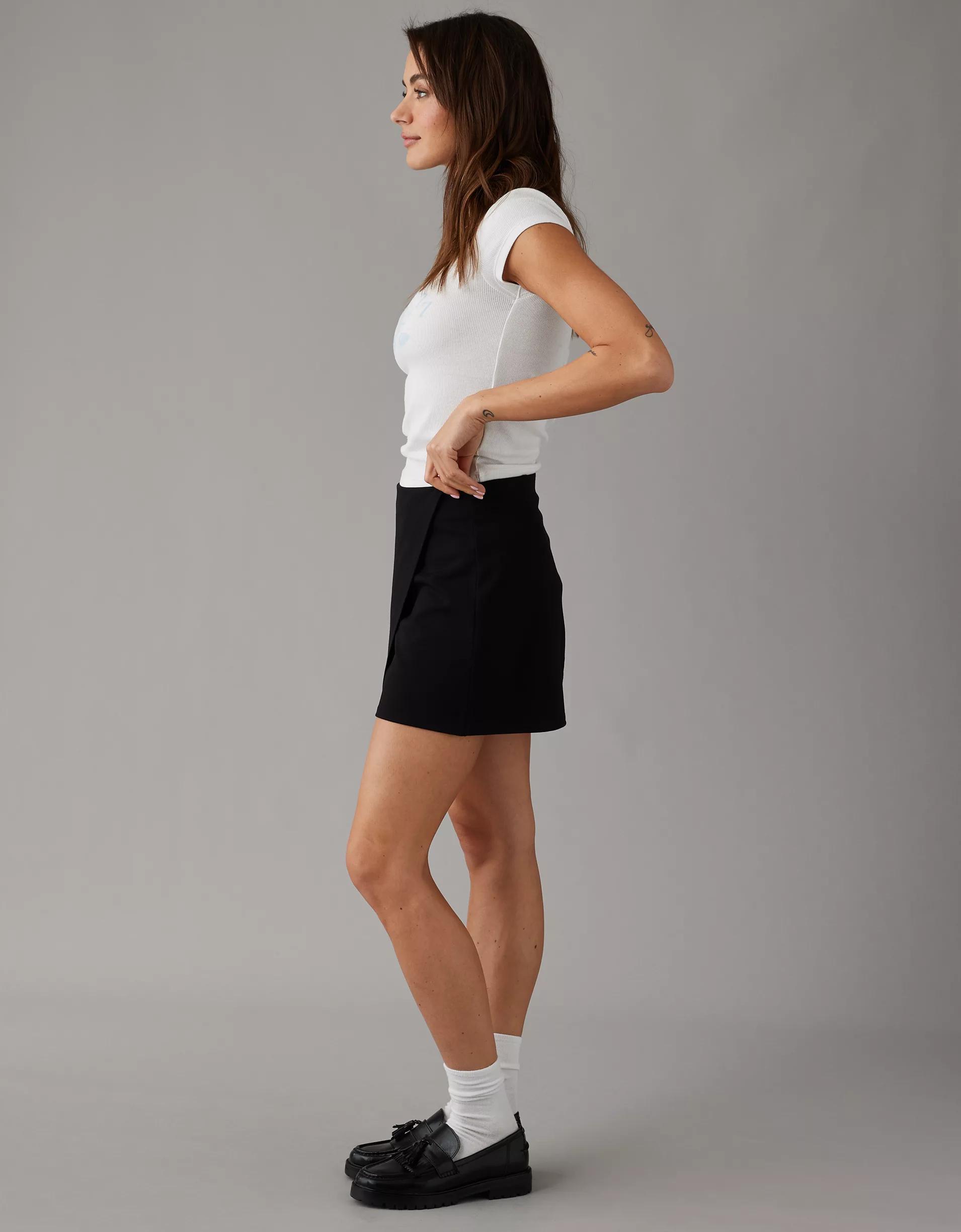 AE It Knit Asymmetrical High-Waisted Mini Skort Product Image