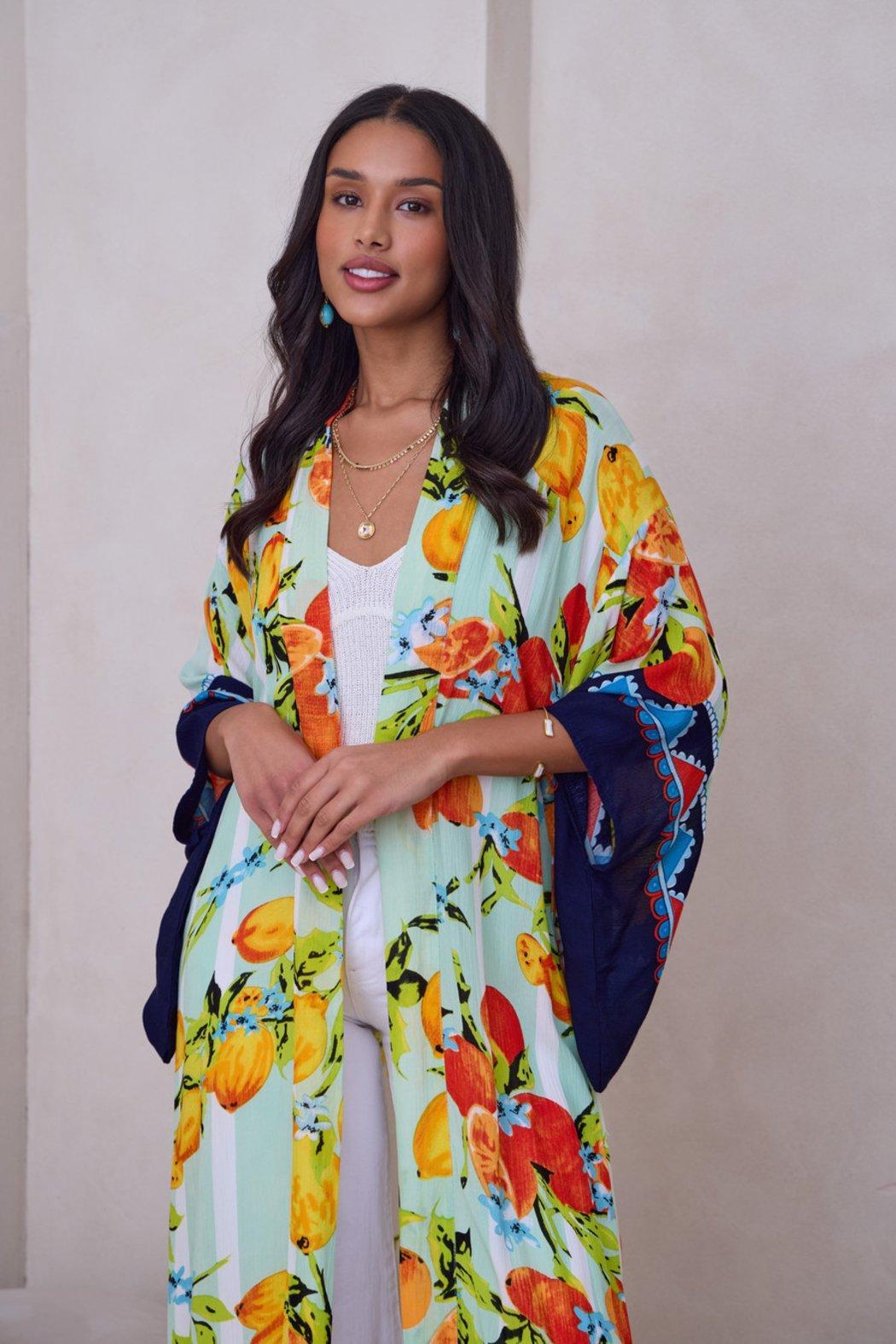 Citrus Print Kimono Long Product Image