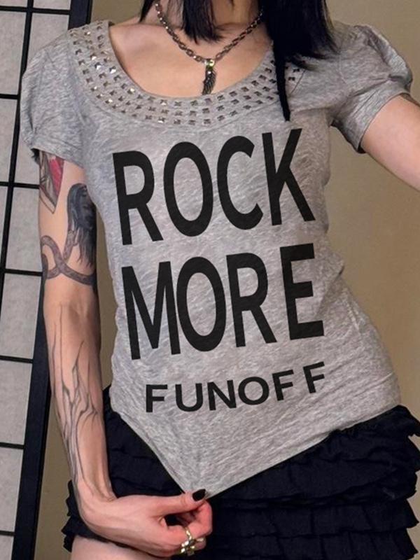 Letter Print Short Sleeve Tee Product Image