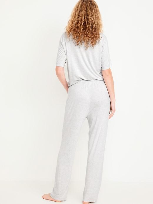 Mid-Rise Knit Jersey Pajama Pant Product Image