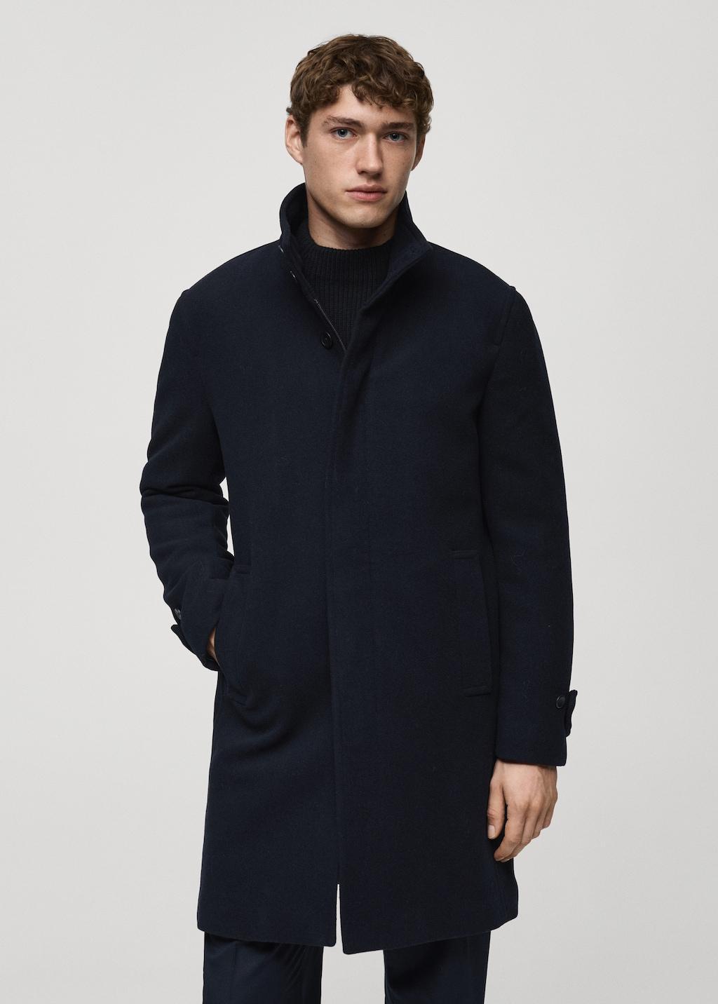 Quilted wool inner coat - Men | MANGO USA Product Image