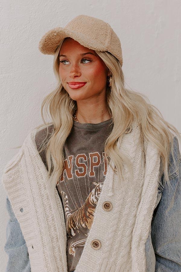 Easy To Style Sherpa Baseball Cap in Iced Latte Product Image