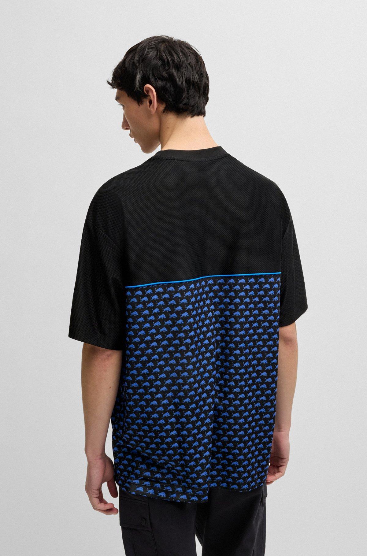 HUGO x RB structured-jersey T-shirt with piping details Product Image