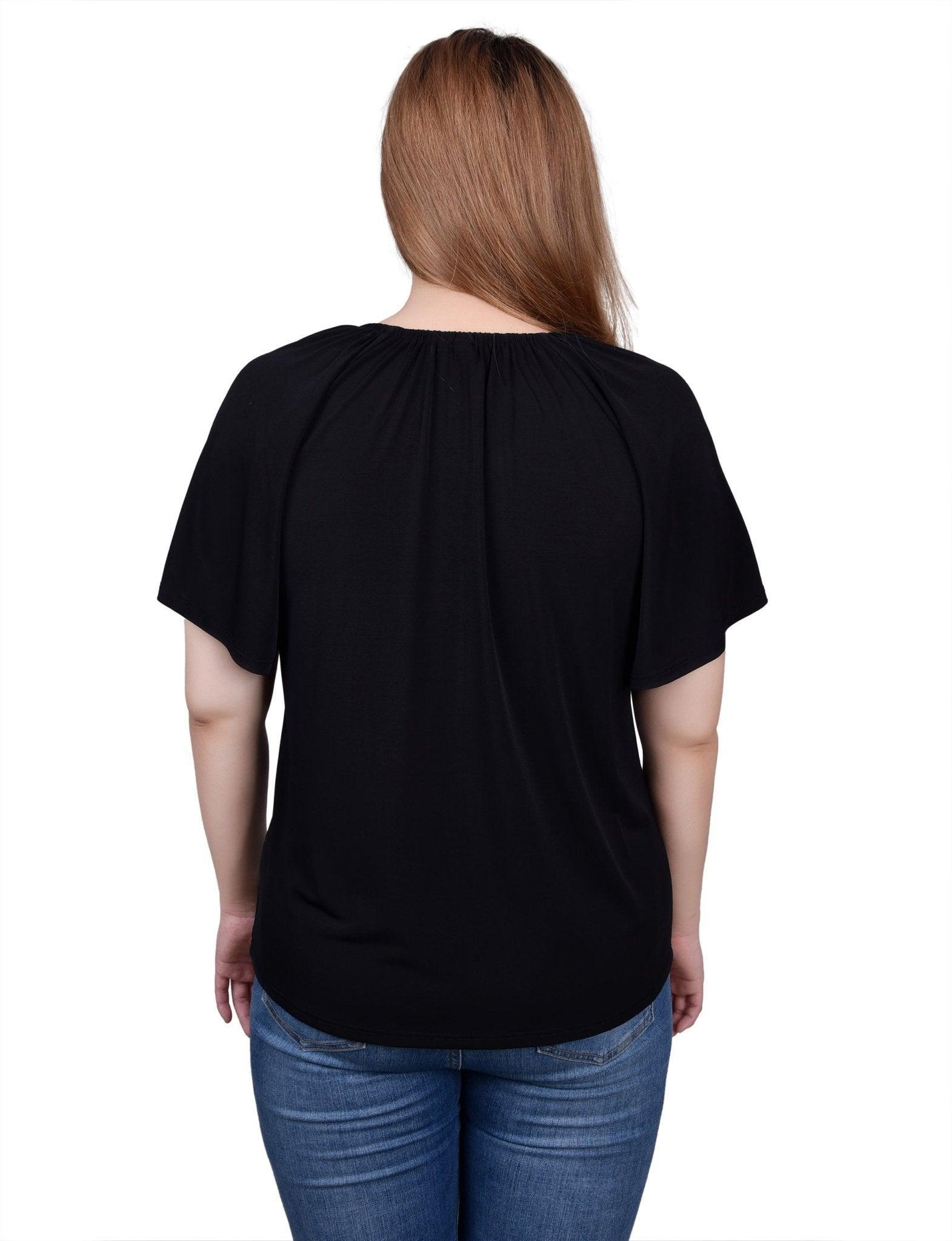 Raglan Sleeve Top With Chain Details - Petite Product Image