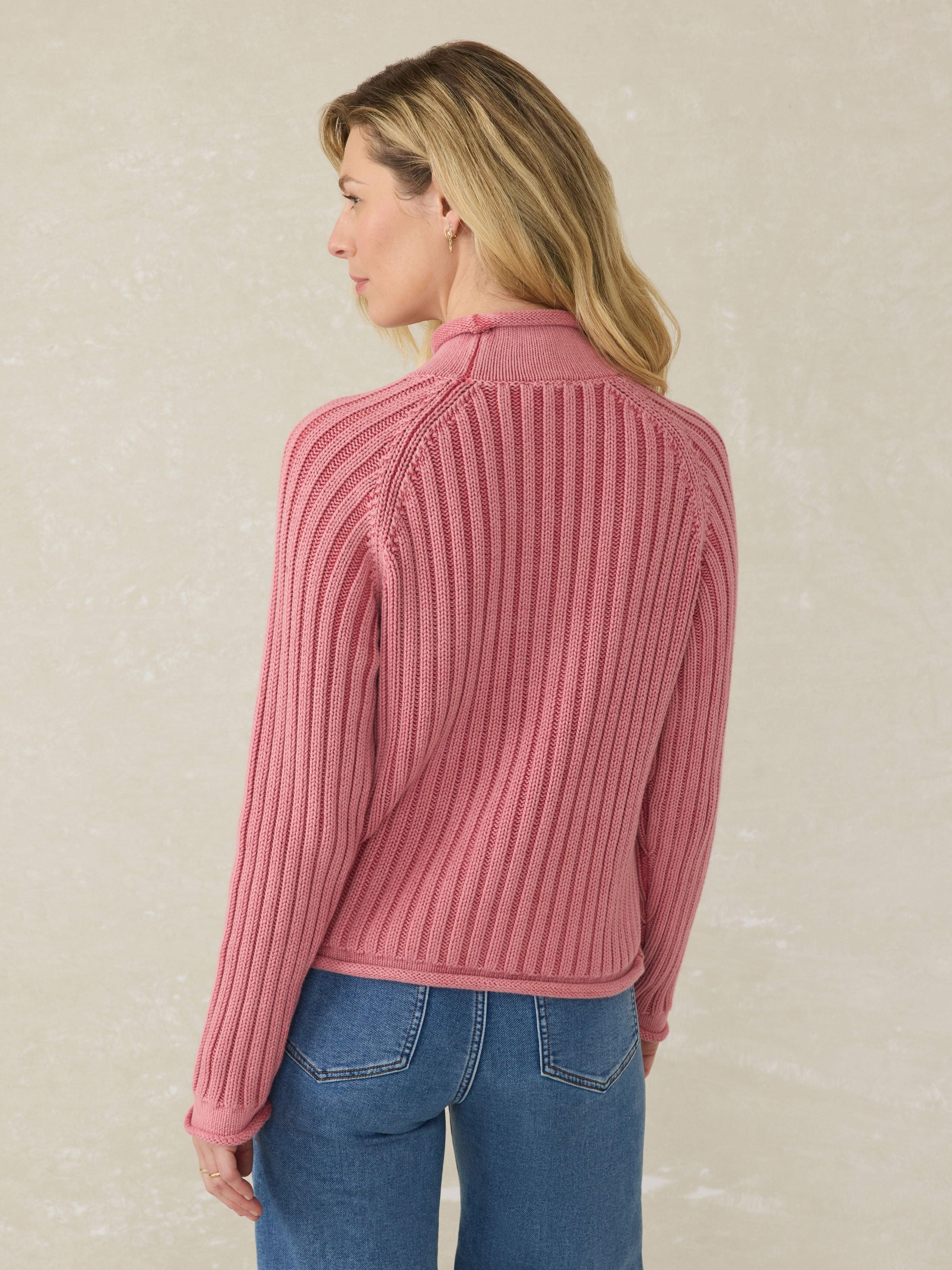 Sunwashed Cotton Rollneck Sweater - Baroque Rose Female Product Image