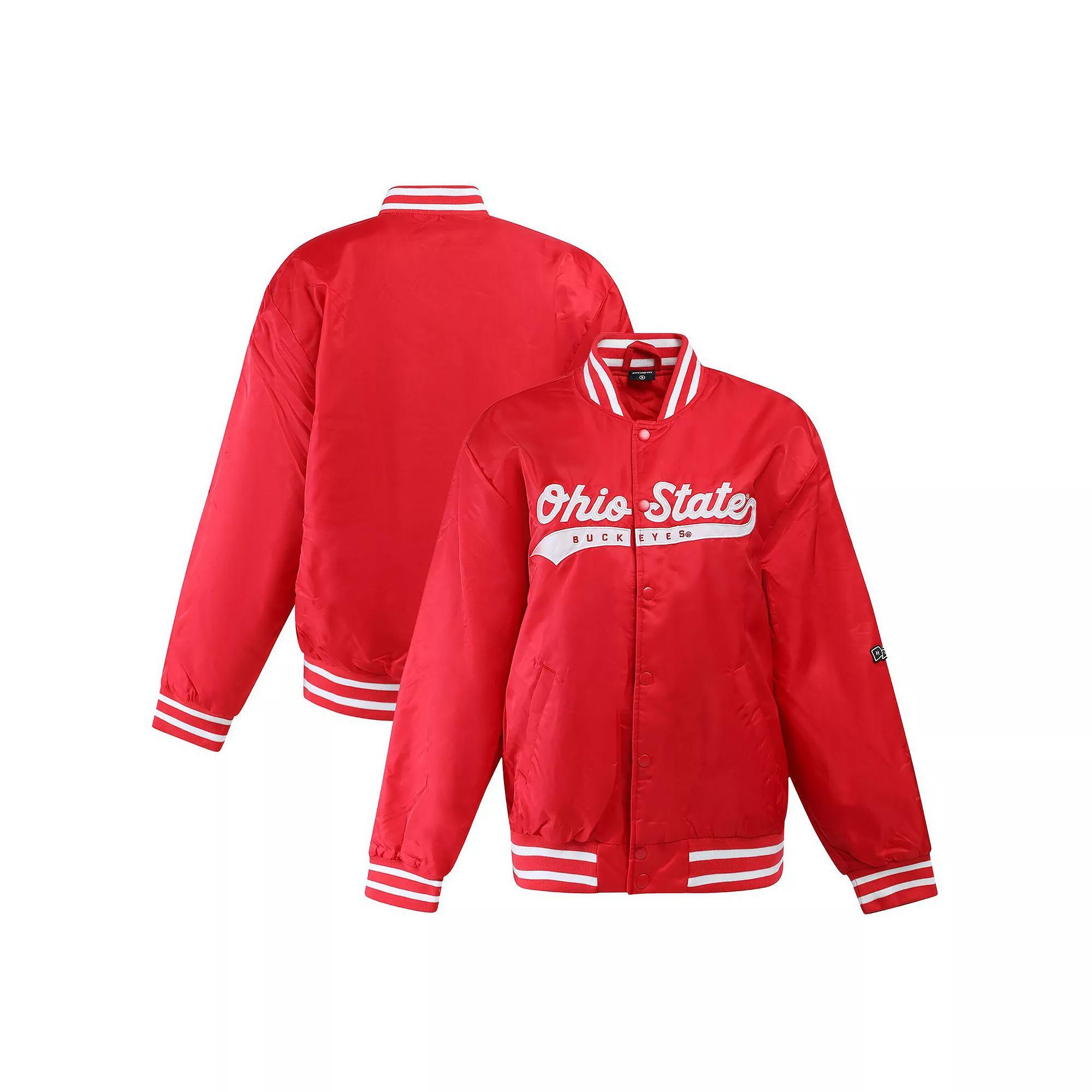 Women's Hype and Vice Scarlet Ohio State Buckeyes A-Game Varsity Full-Snap Jacket,  Product Image