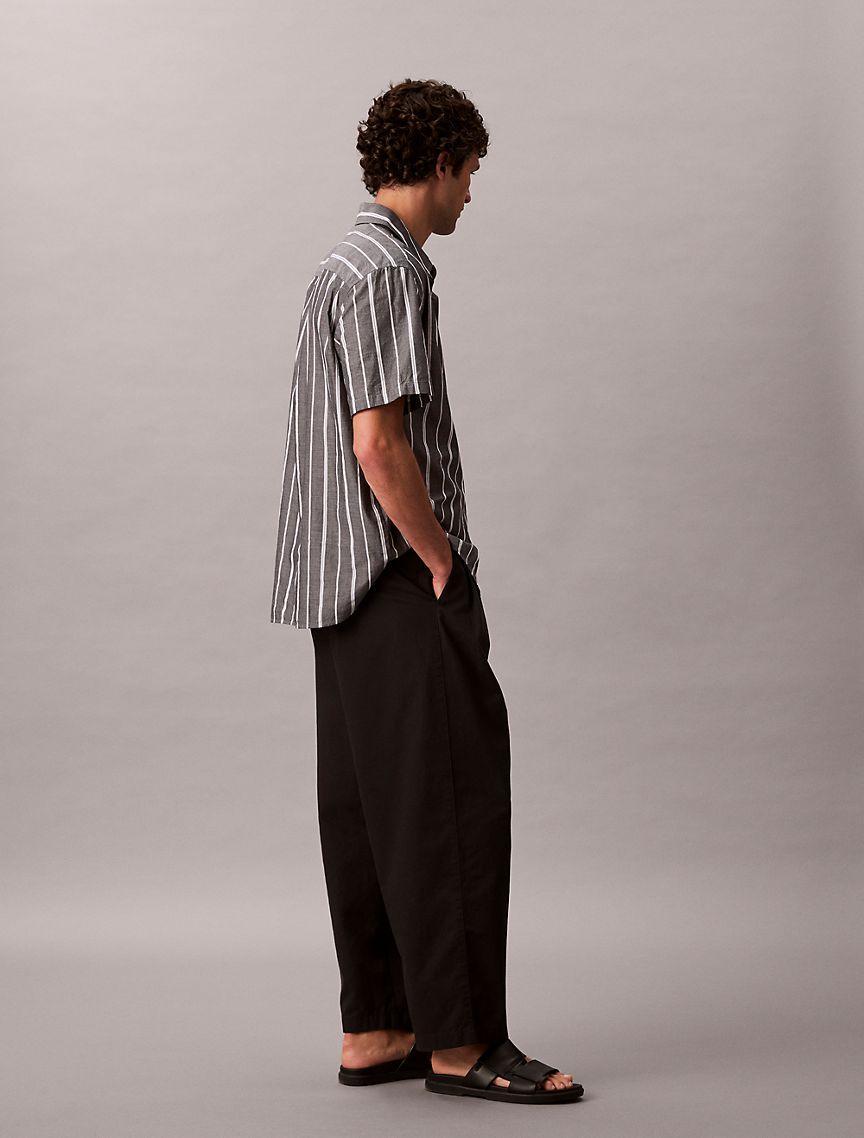 Cotton Stripe Relaxed Button-Down Shirt  Product Image