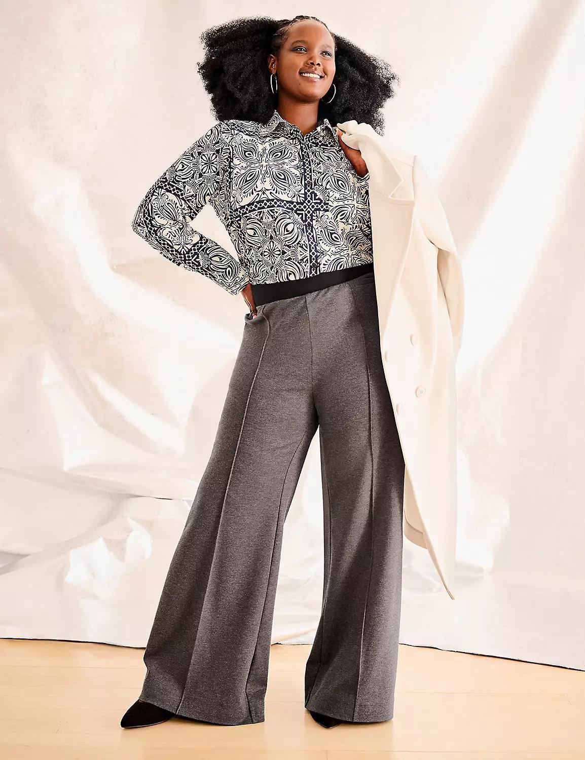 Ponte Pull-On Kick Flare Palazzo Pant Product Image