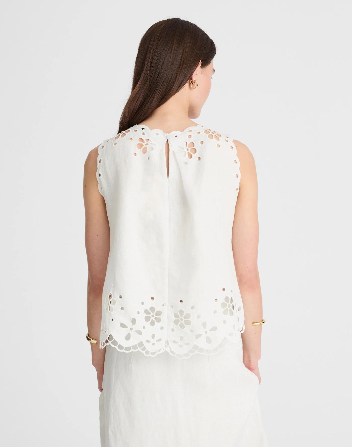 Embroidered Eyelet High-Low Tank Product Image