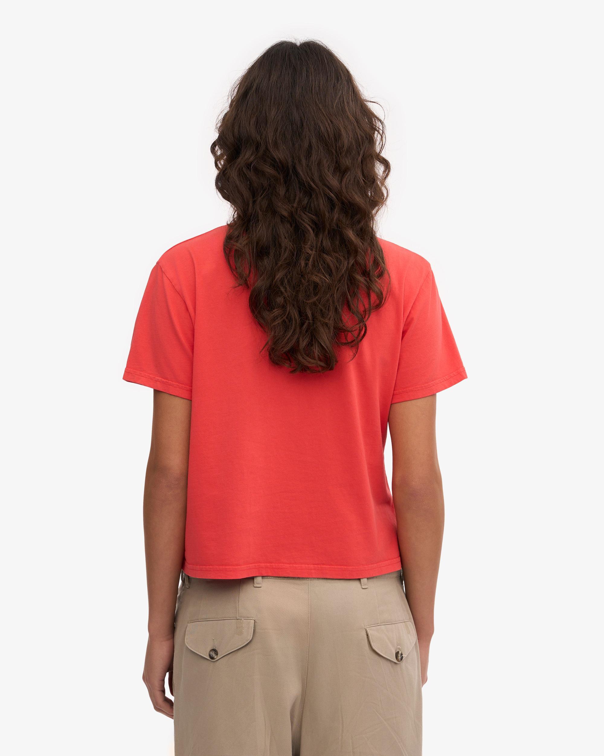 Organic Boxy Crop Tee - Red Tangerine Product Image