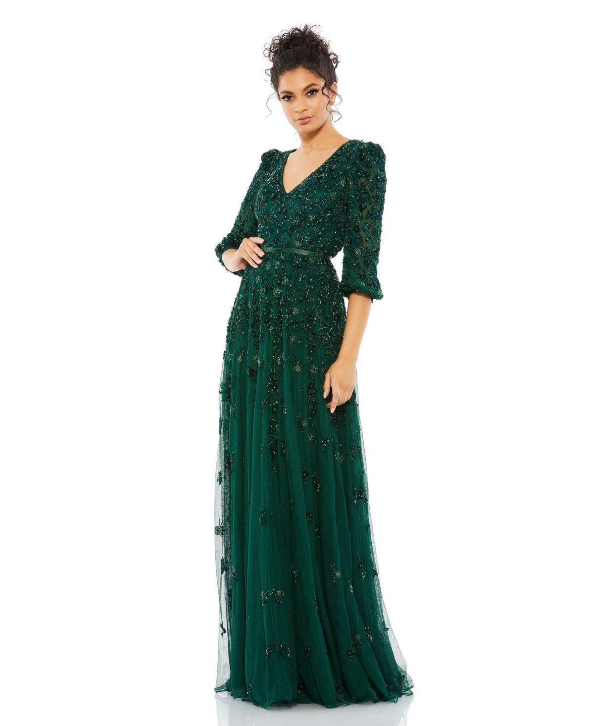 Womens Beaded Floor-Length Gown Product Image