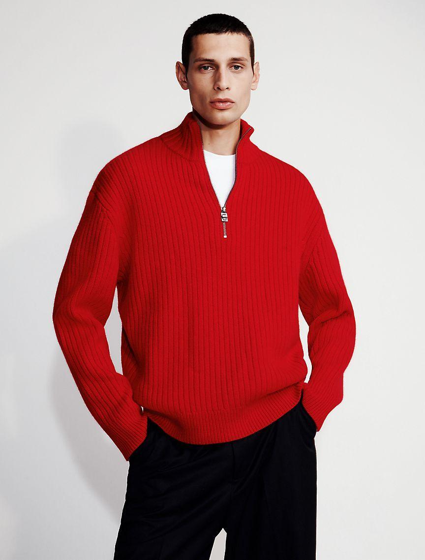 Ribbed 1/4 Zip Sweater Product Image