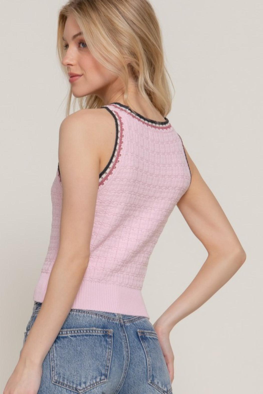 Crochet Sleeveless Sweater Product Image