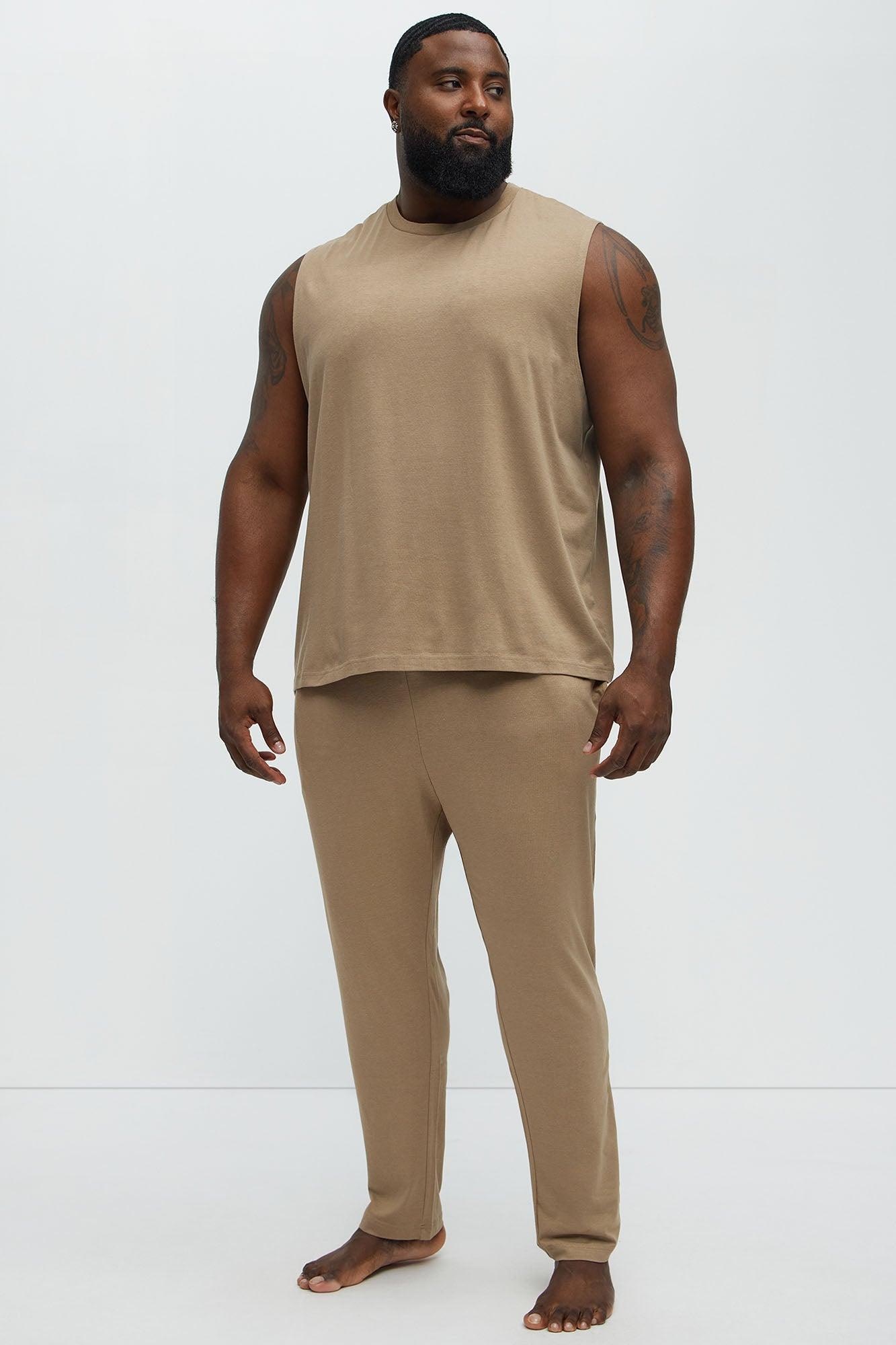 Essential Modal Lounge Sleeveless Muscle Tee - Taupe Product Image