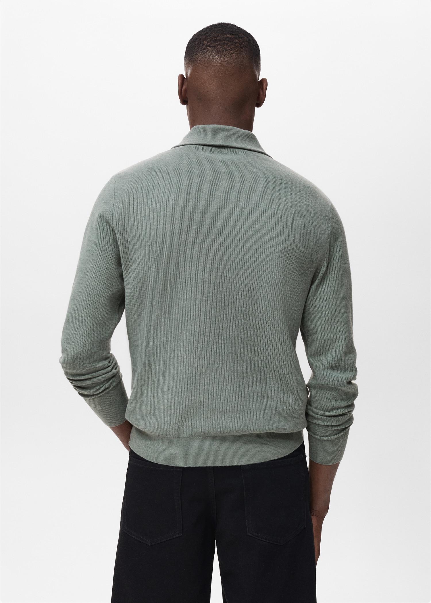 Microstructure sweater with zipper collar - Men | MANGO USA Product Image