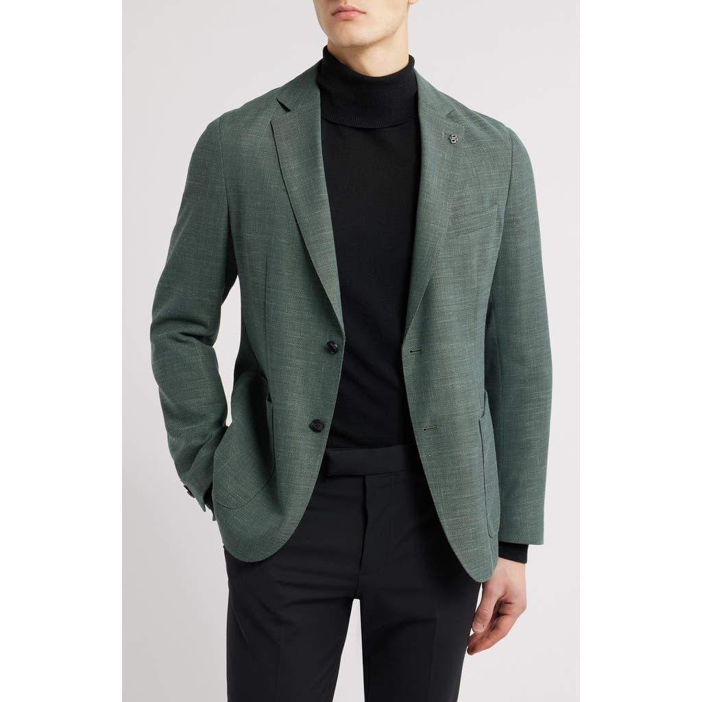 HUGO BOSS Hanry Stretch Hopsack Unstructured Slim Fit Sport Coat In Light Green Product Image