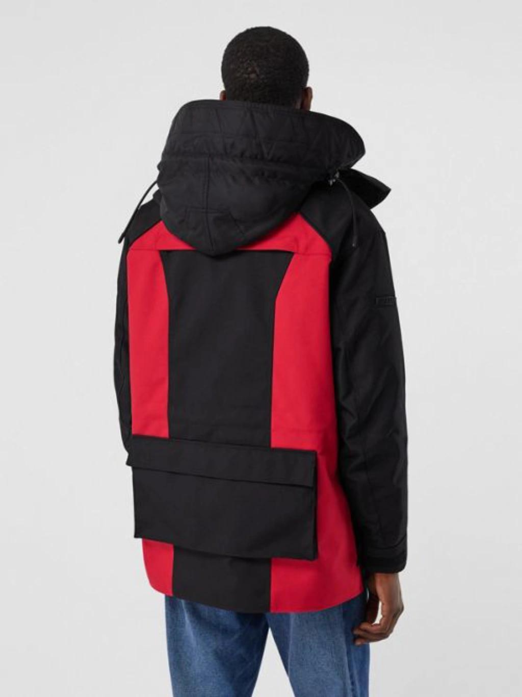 BURBERRY Detachable Puffer Colour-block Jacket In Black Product Image