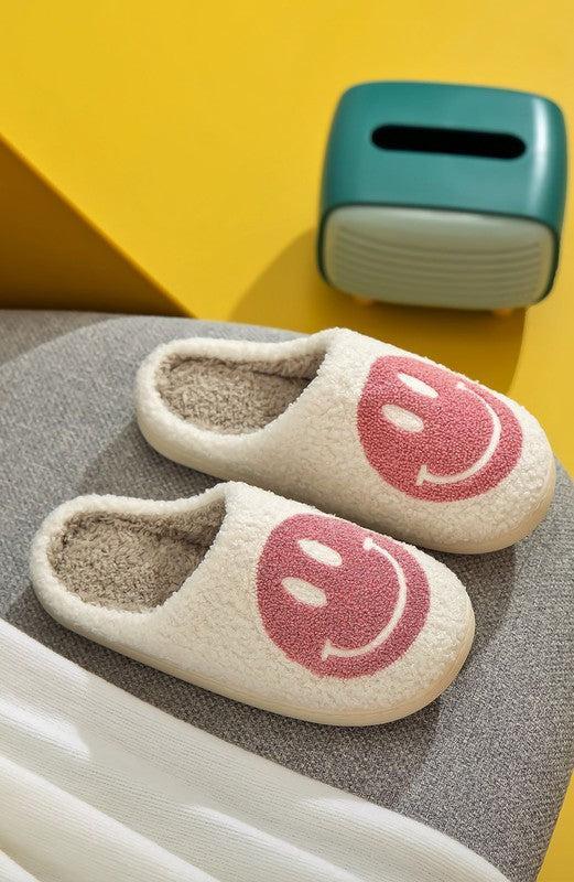 Smile Face Soft Plush Slippers Product Image