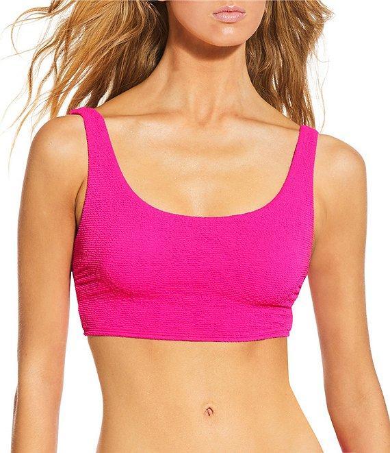 GB Solid Scrunchie Textured Extra High Leg Scoop Swim Bottom Product Image