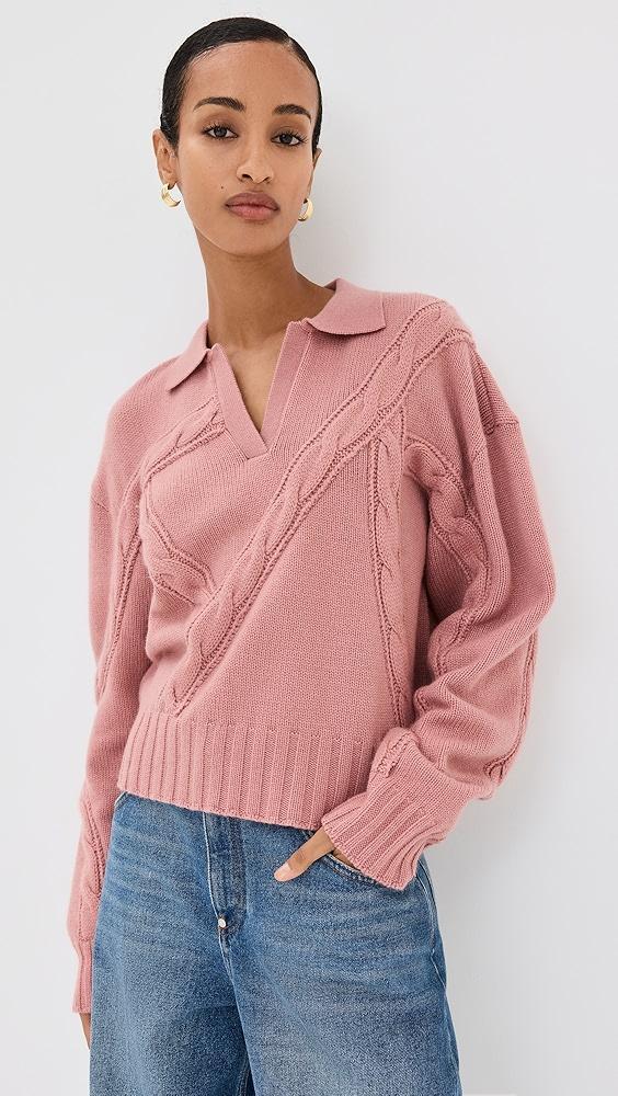 Prabal Gurung Cable Polo Sweater | Shopbop Product Image