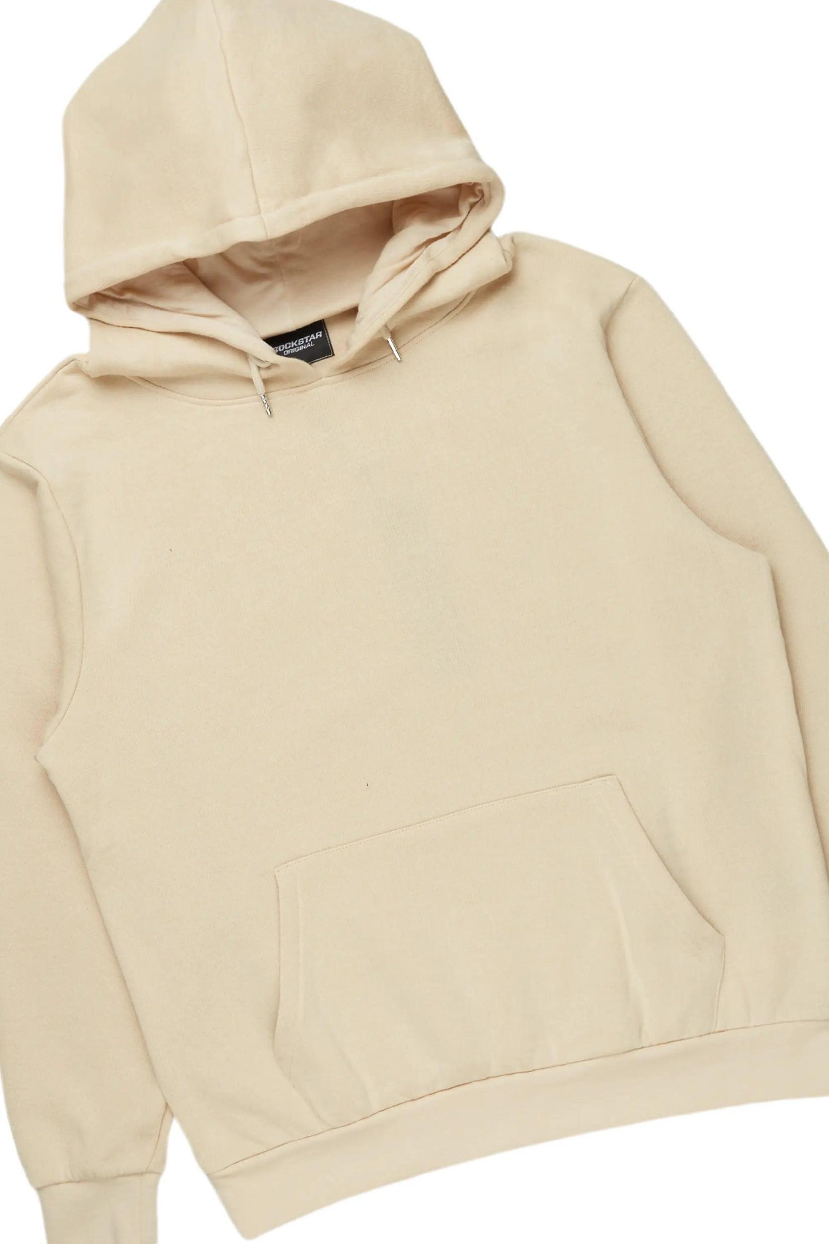 Basic Beige Hoodie/Stacked Flare Track Set Male Product Image