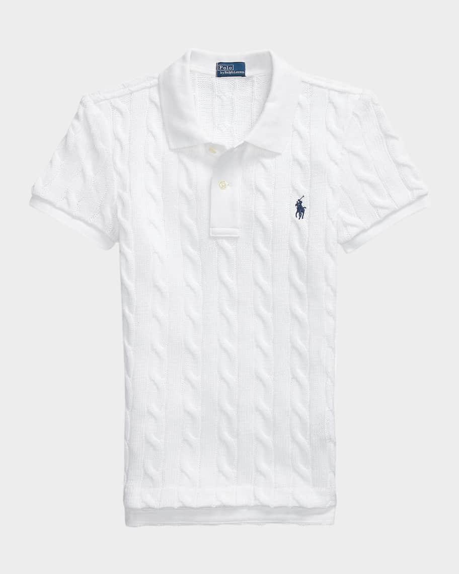 Cable-Knit Polo Shirt Product Image