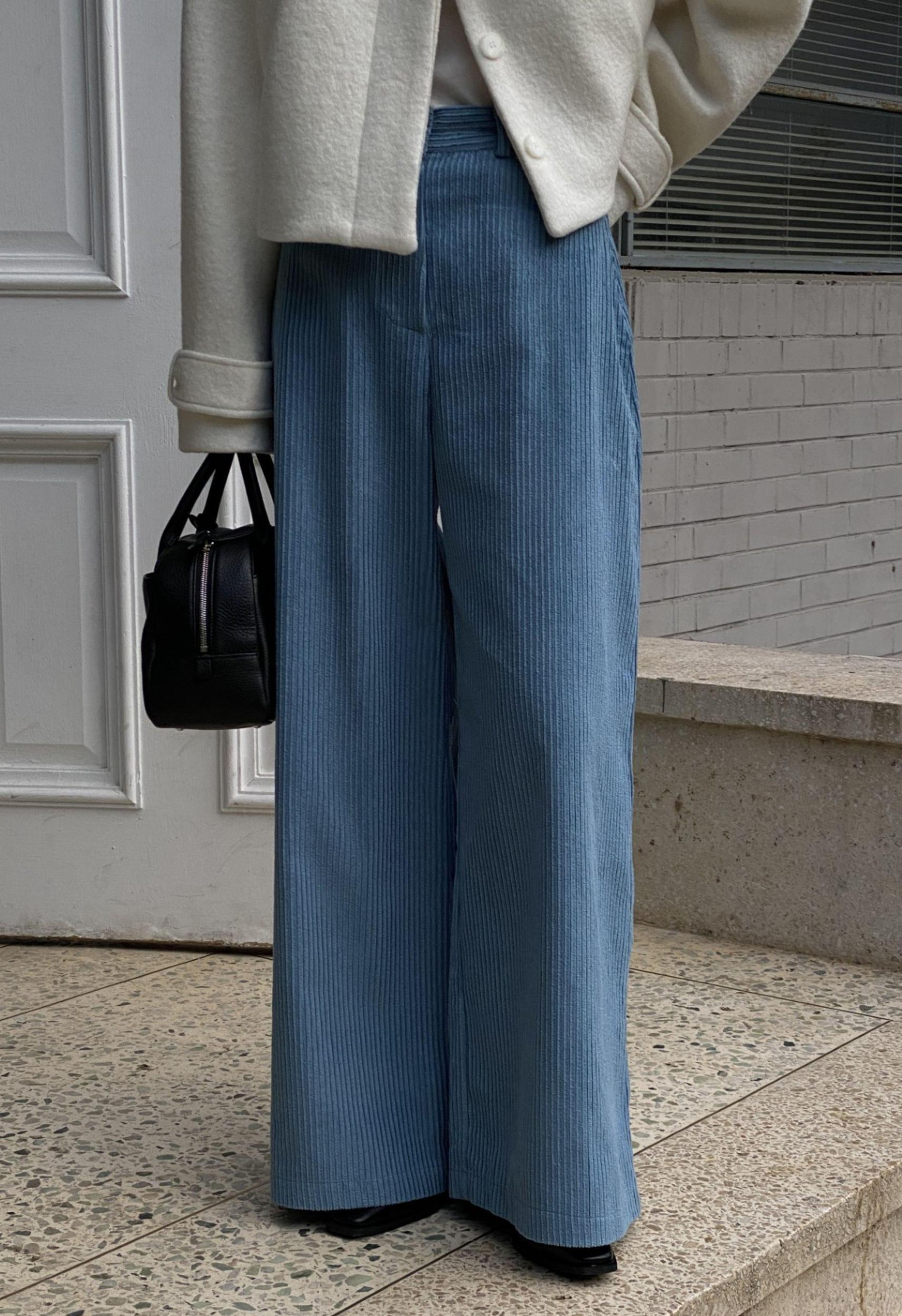 Chan Corduroy Pants in Cobalt Blue Product Image