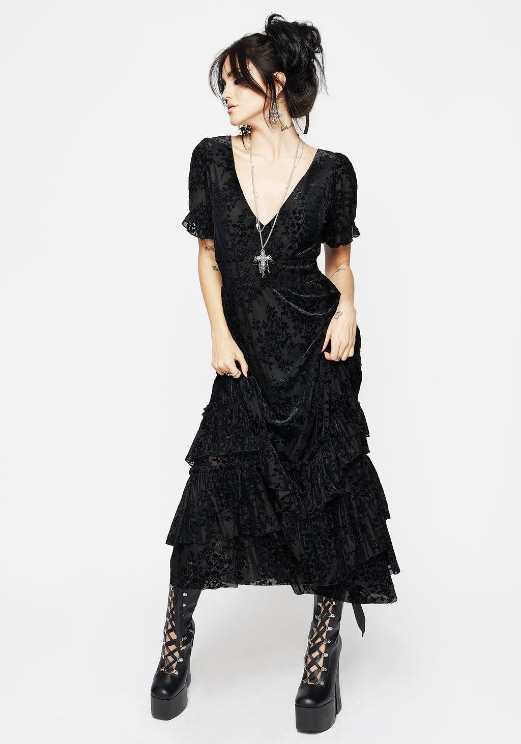 Lilias Devoré Tiered Maxi Dress Product Image