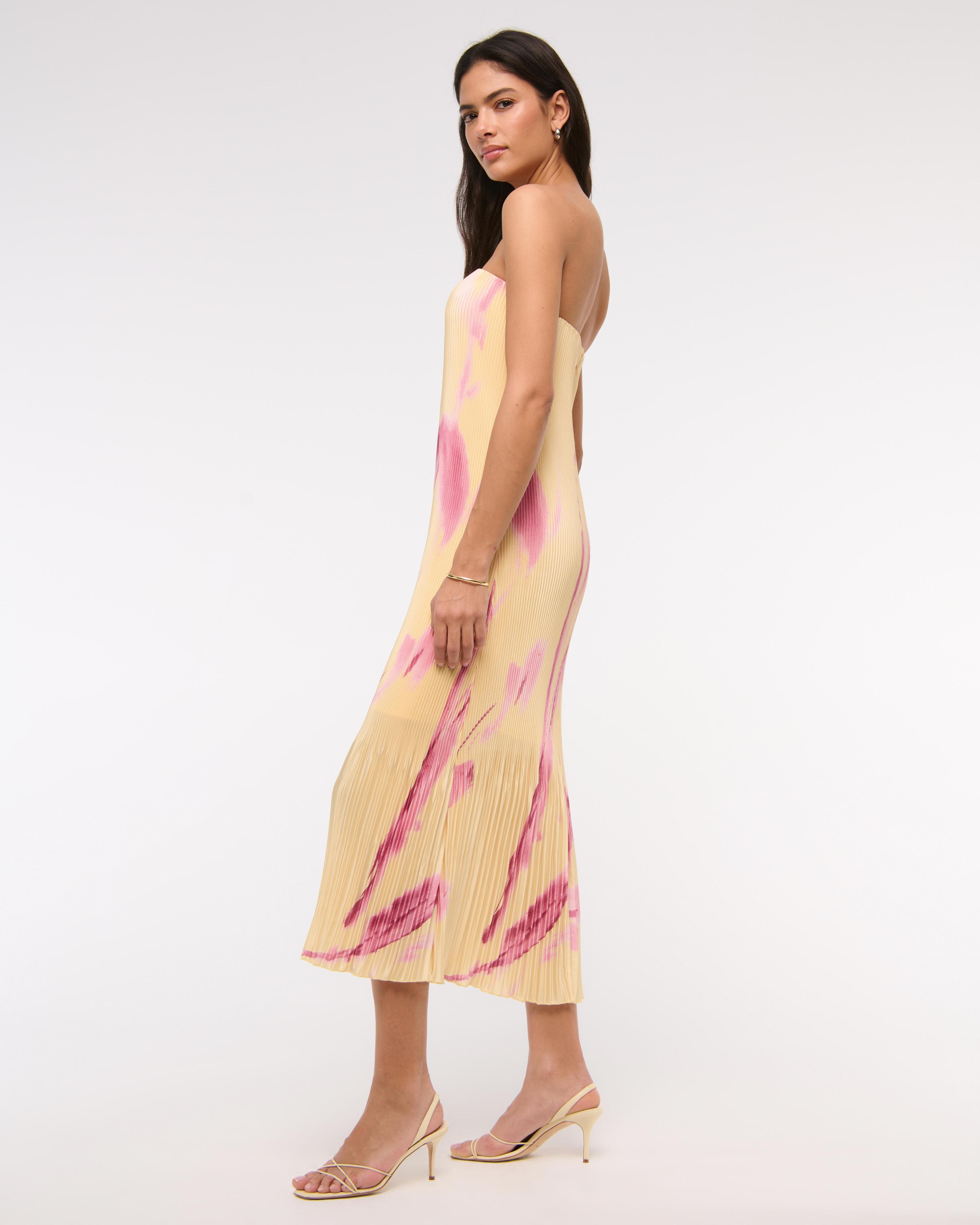 The A&F Giselle Pleat Release Midi Dress Product Image