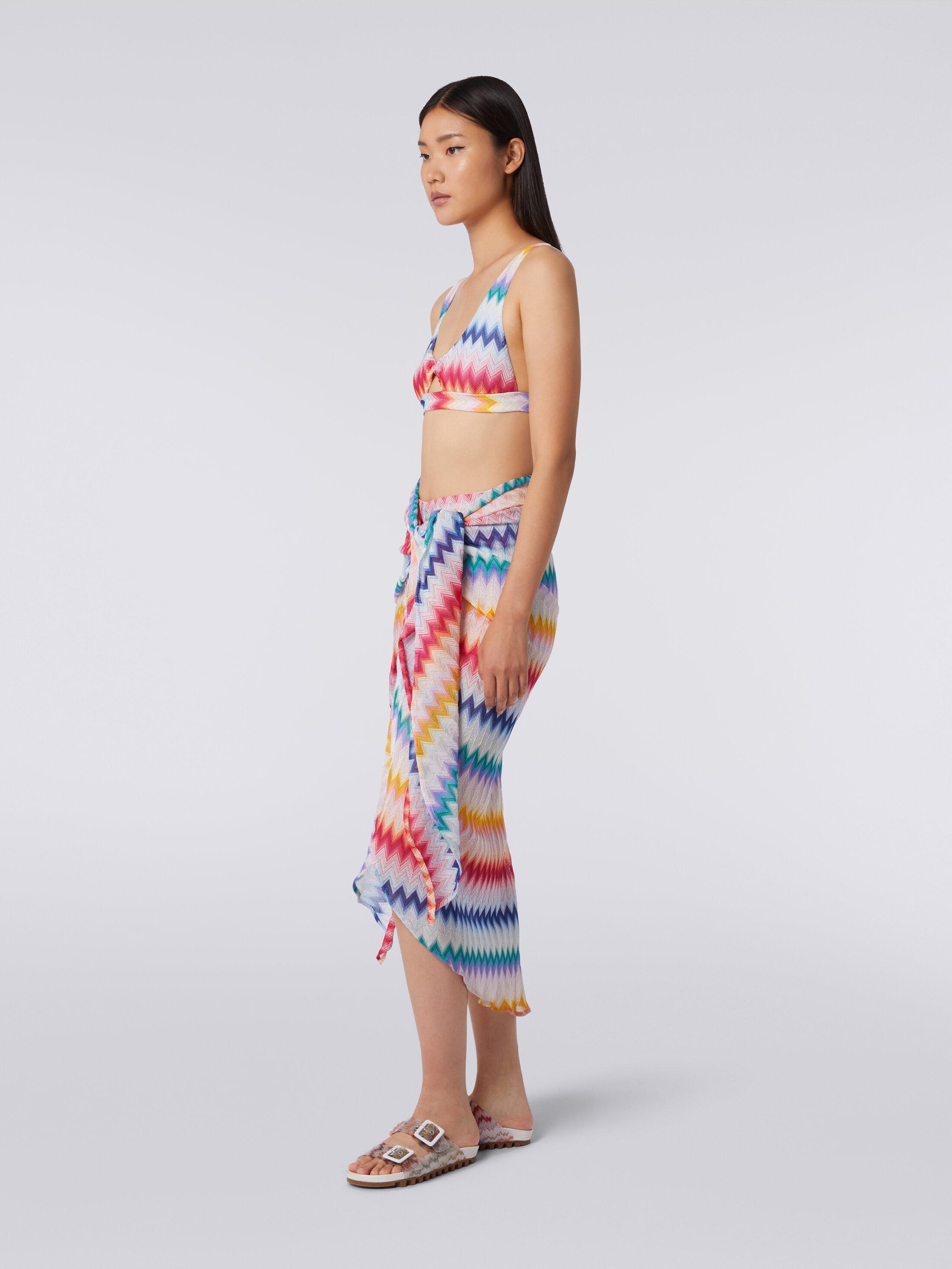 Zigzag motif sarong skirt with lurex Product Image