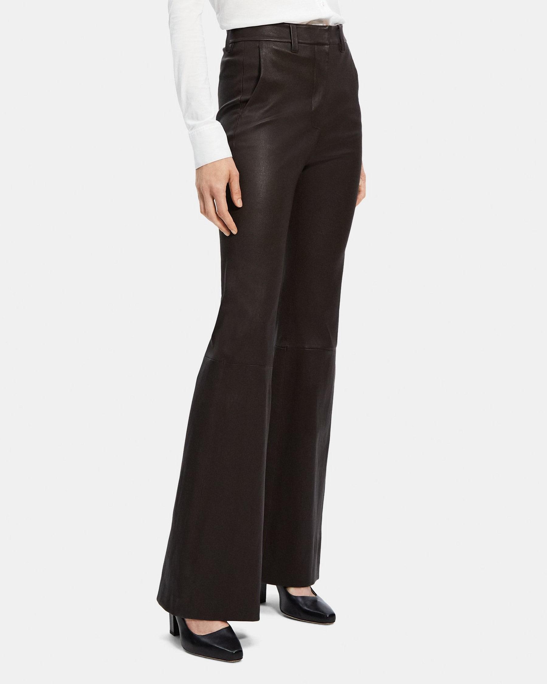 Flared High-Waist Pant in Leather Product Image