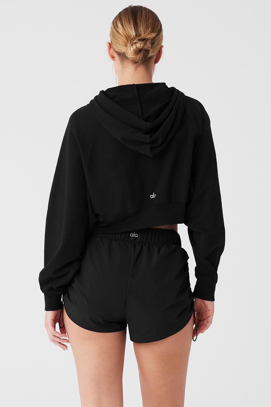 Cropped Double Take Hoodie - Black Female Product Image