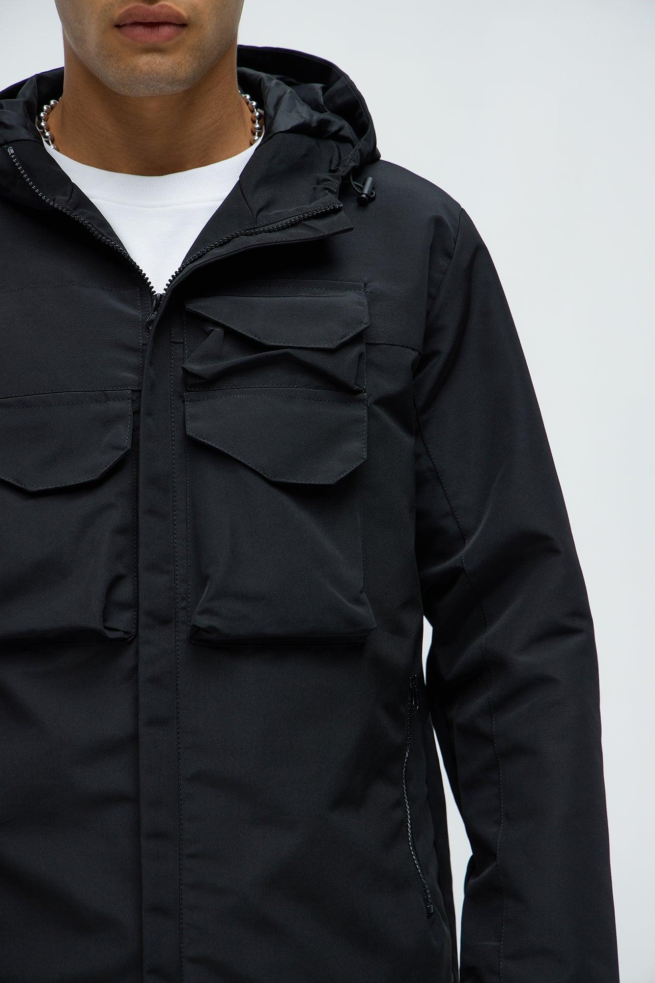Centered 4 Pocket Anorak Jacket - Black Product Image