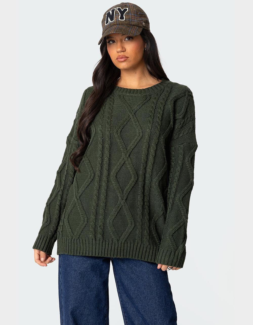 EDIKTED Kennedy Oversized Cable Knit Sweater Product Image