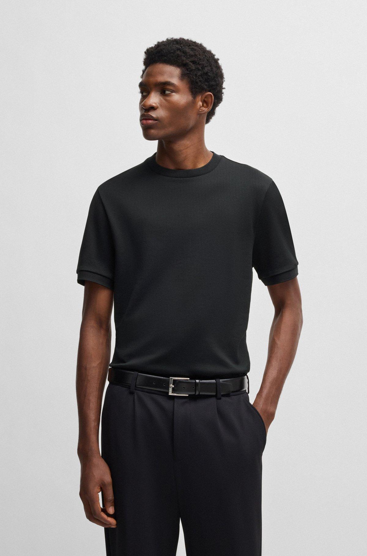 Regular-fit T-shirt in seersucker fabric Product Image