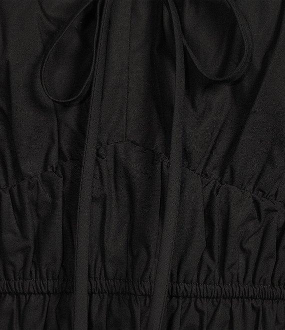 Gibson & Latimer Woven Scoop Tie Neck Spaghetti Strap Smocked Bodice Drop Waist A-Line Flounce Maxi Dress Product Image