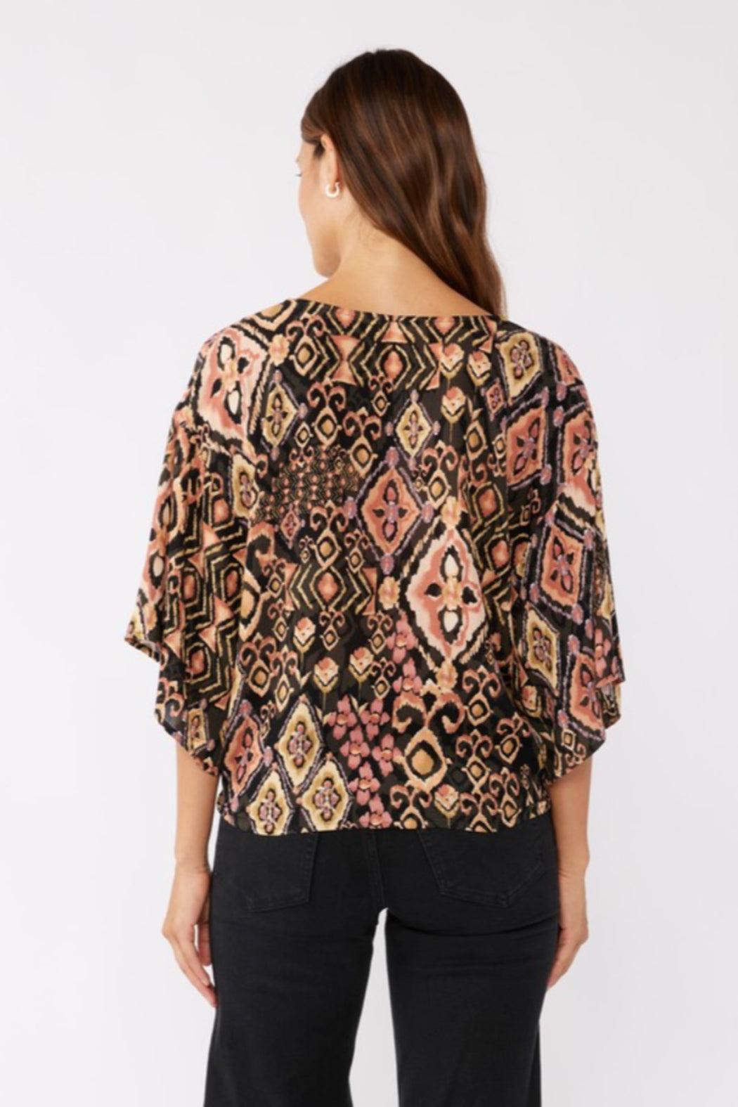 Tie Front Kimono Sleeve Top Product Image