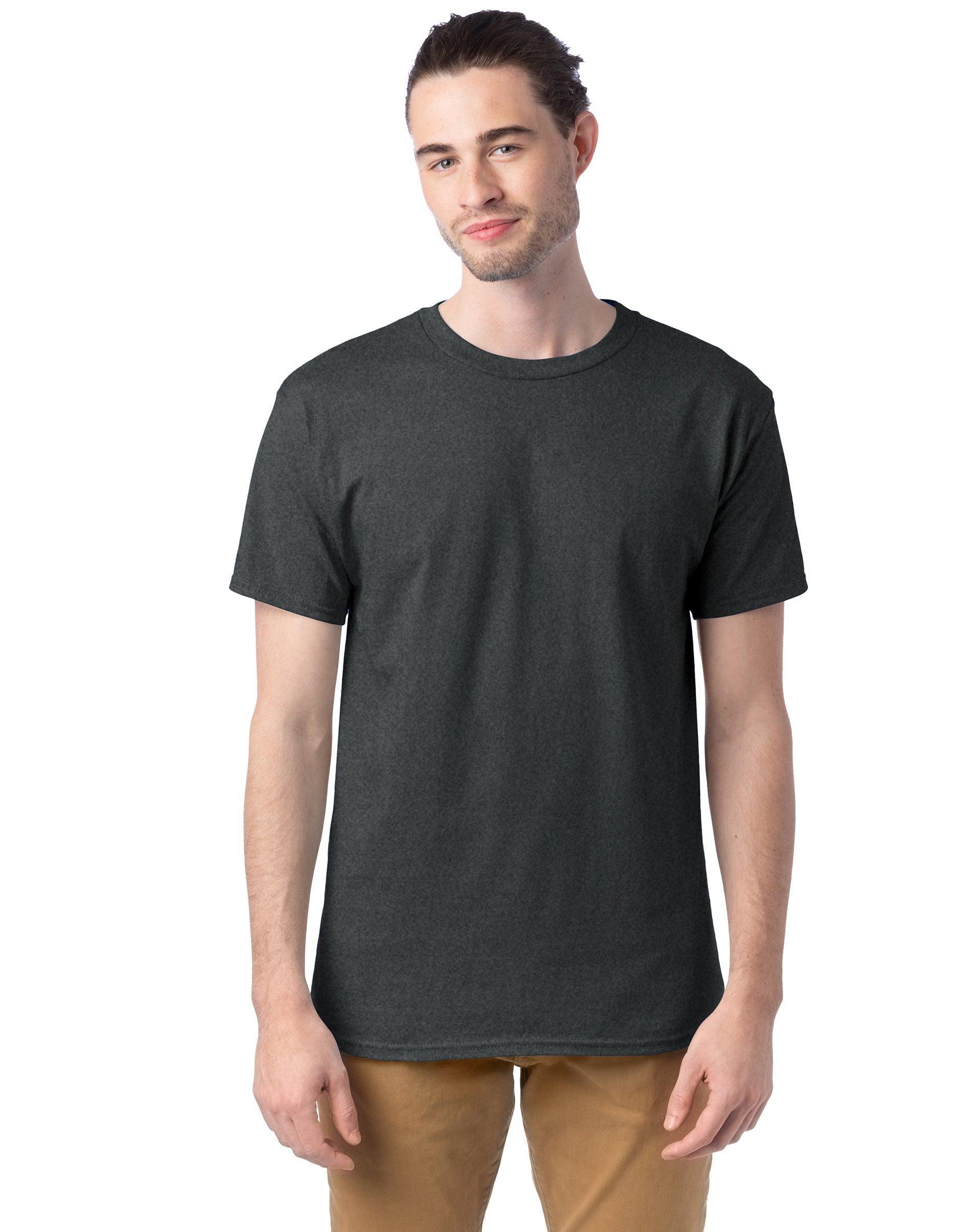 Men's Hanes® Essentials 6-Pack Cotton T-Shirt, Size: Medium, Black Product Image