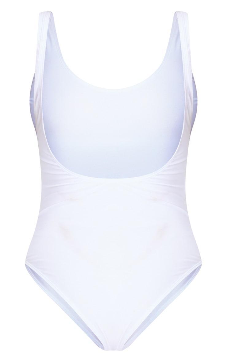 White Basic Scoop Swimsuit Product Image