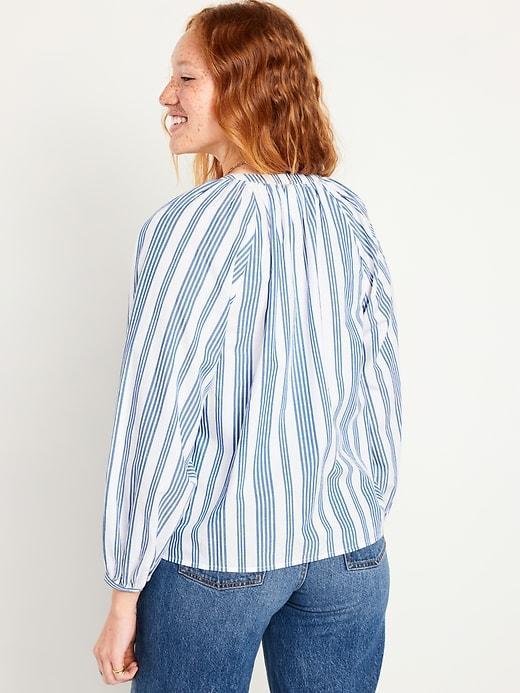 Long-Sleeve Split-Neck Top Product Image