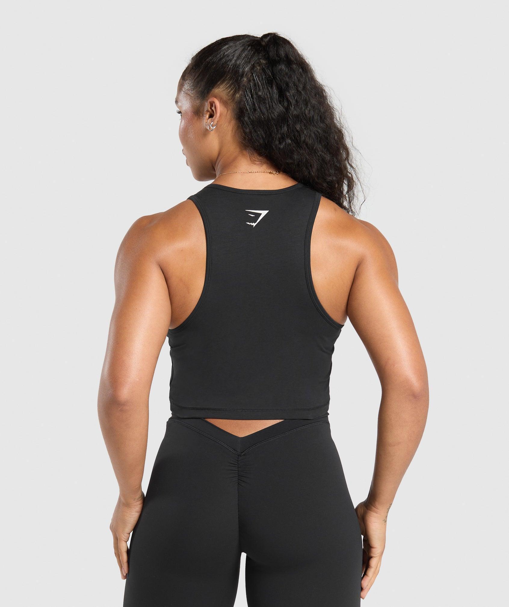 Gymshark Lifting Essentials Cropped Tank - Black Female Product Image