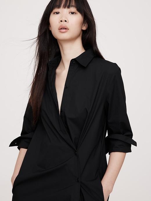 Poplin Asymmetrical Shirt Dress Product Image