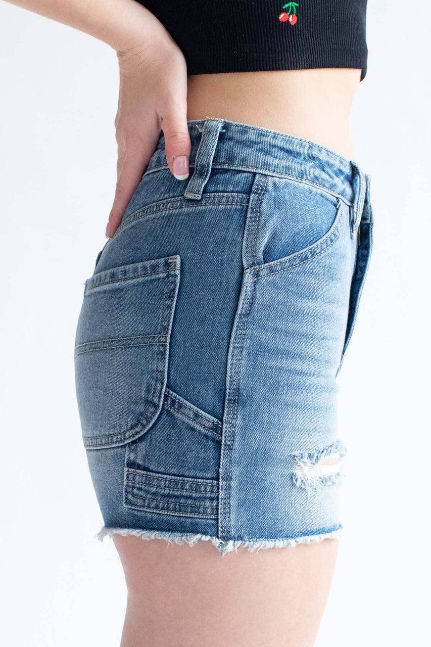 Distressed Carpenter Denim Shorts Product Image