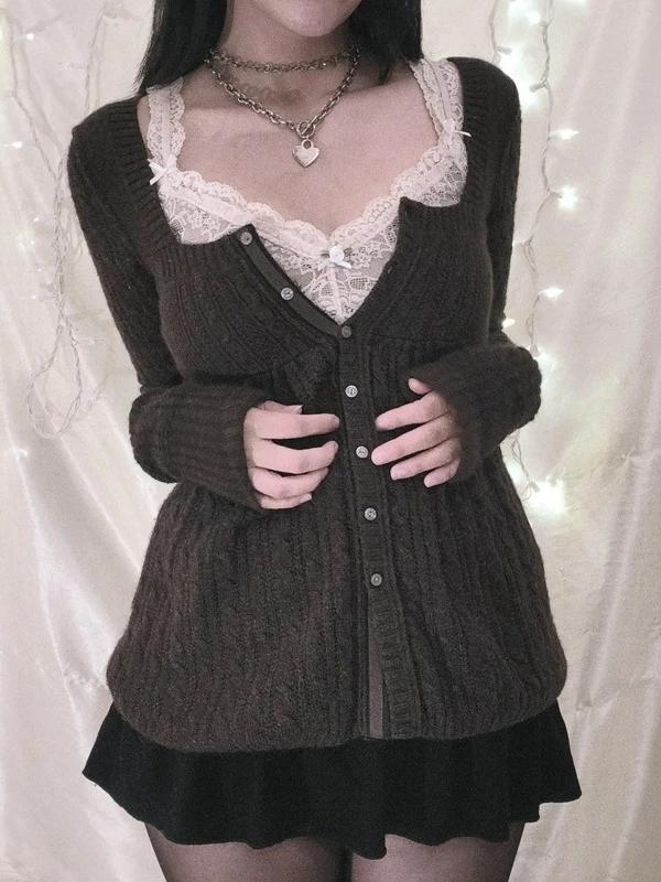 Vintage Button Knitted Cardigan Product Image